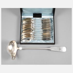 Zwölf Silberlöffel und Kelle