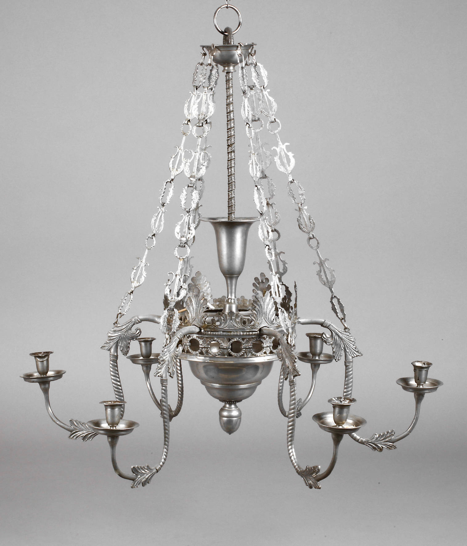 Erzgebirgischer Zinndeckenleuchter