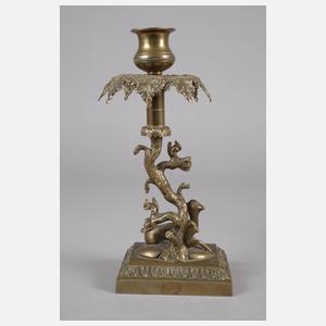 Paar jagdliche Messingleuchter