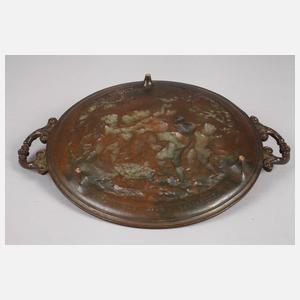 Bronzeteller mit Putten