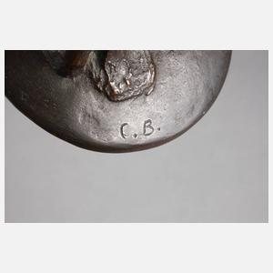 Monogrammist C.B., Kleinbronze Fischer mit Netz