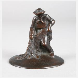 Monogrammist C.B., Kleinbronze Fischer mit Netz