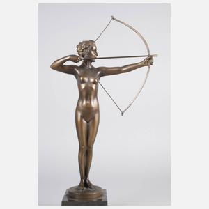 Damenakt als Bogenschützin