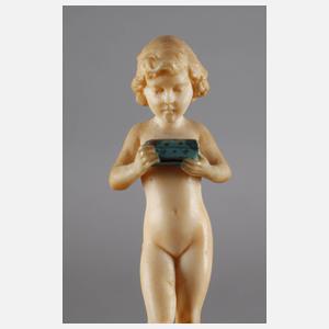 Ferdinand Preiss, Elfenbeinminiatur Mädchen mit Schatulle