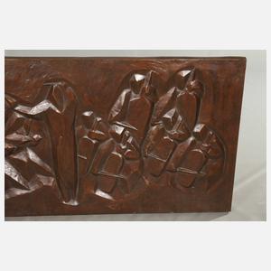 Großes Bronzerelief Orchester