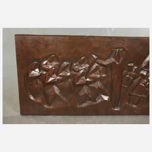 Großes Bronzerelief Orchester