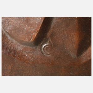 Großes Bronzerelief Orchester