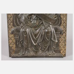 Relief thronender König David mit Lyra