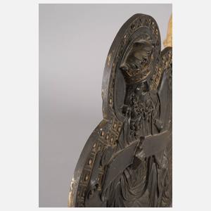 Relief thronender König David mit Lyra