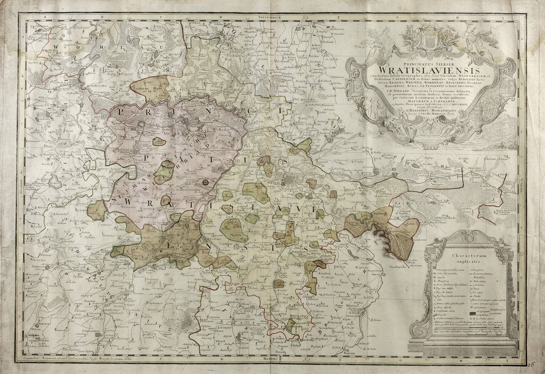 Homanns Erben, Kupferstichkarte Gebiet um Breslau