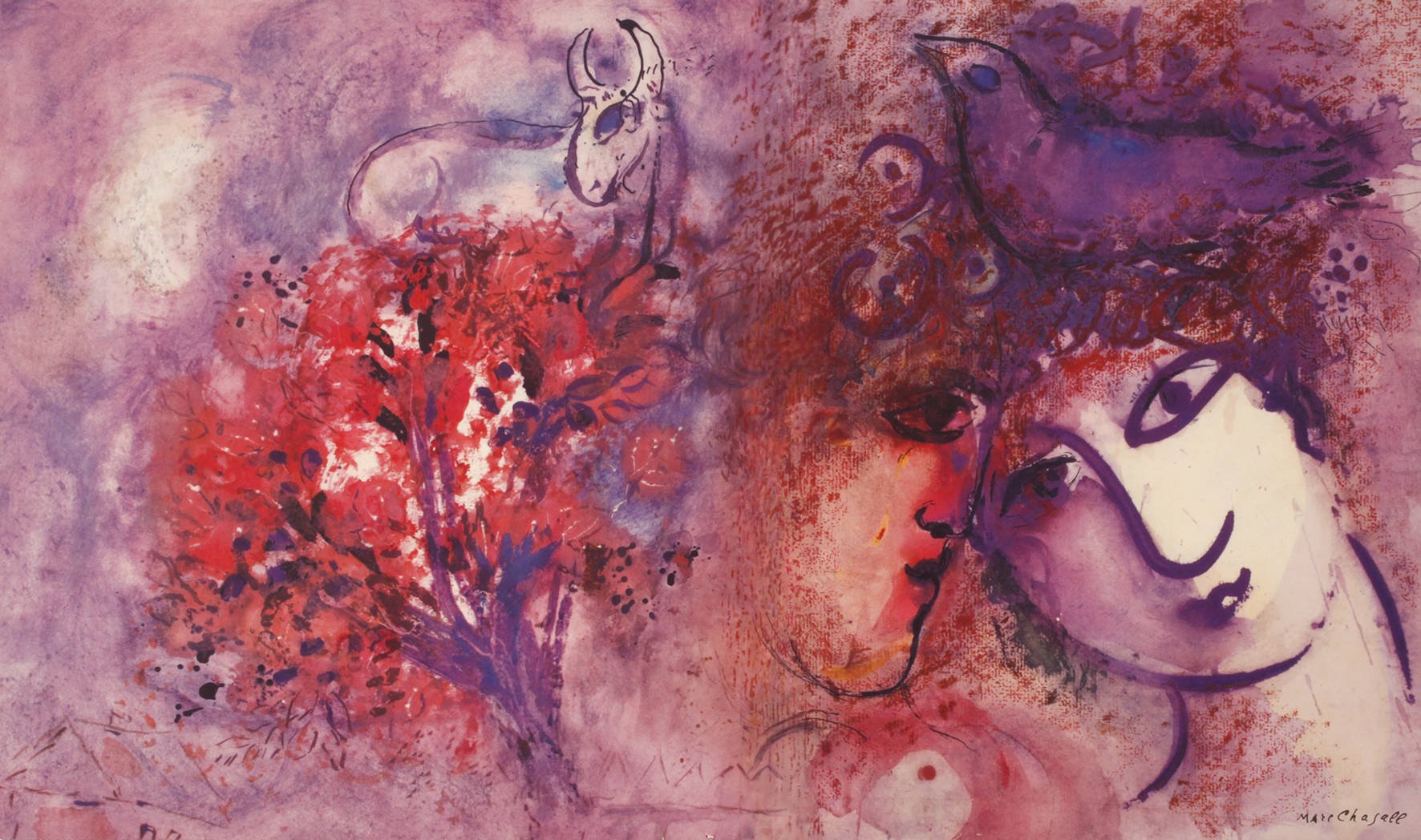 nach Marc Chagall, Das Paar mit der Taube