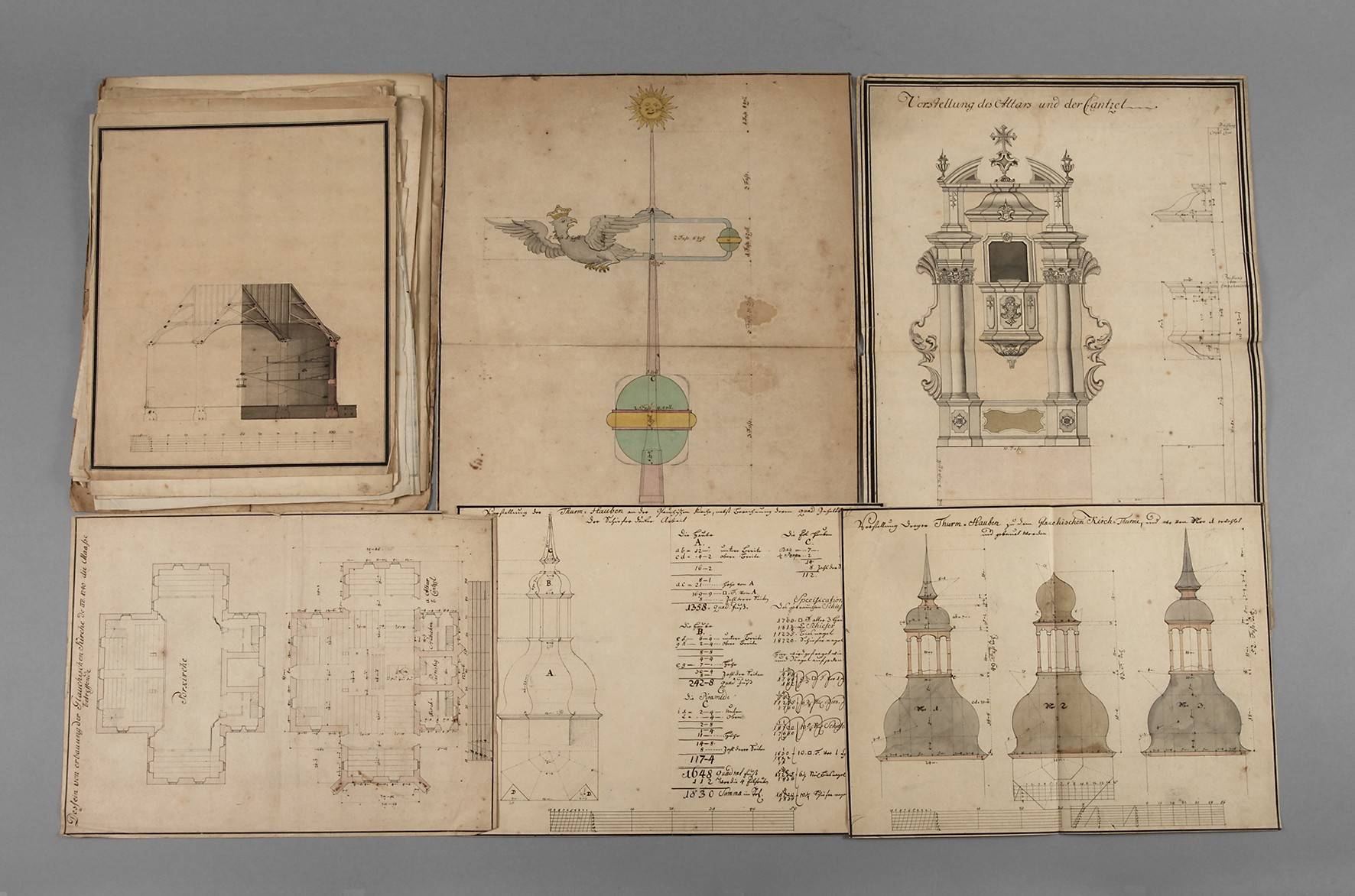 Konvolut Bauzeichnungen St. Georgen Glaucha
