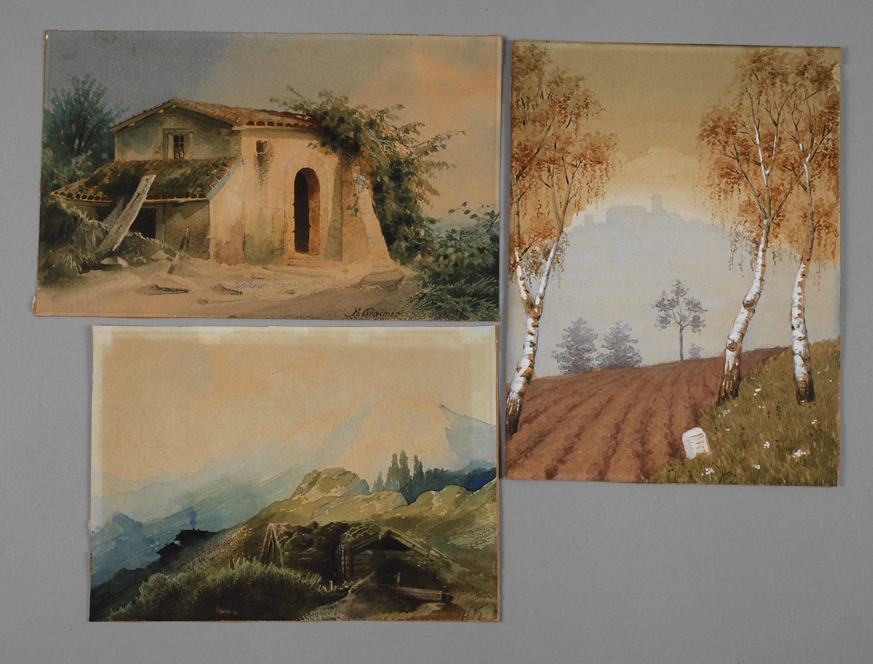 Hermann Kraemer, Konvolut Aquarelle