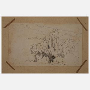 Emil Lugo, attr., Zwei Skizzenbuchblätter