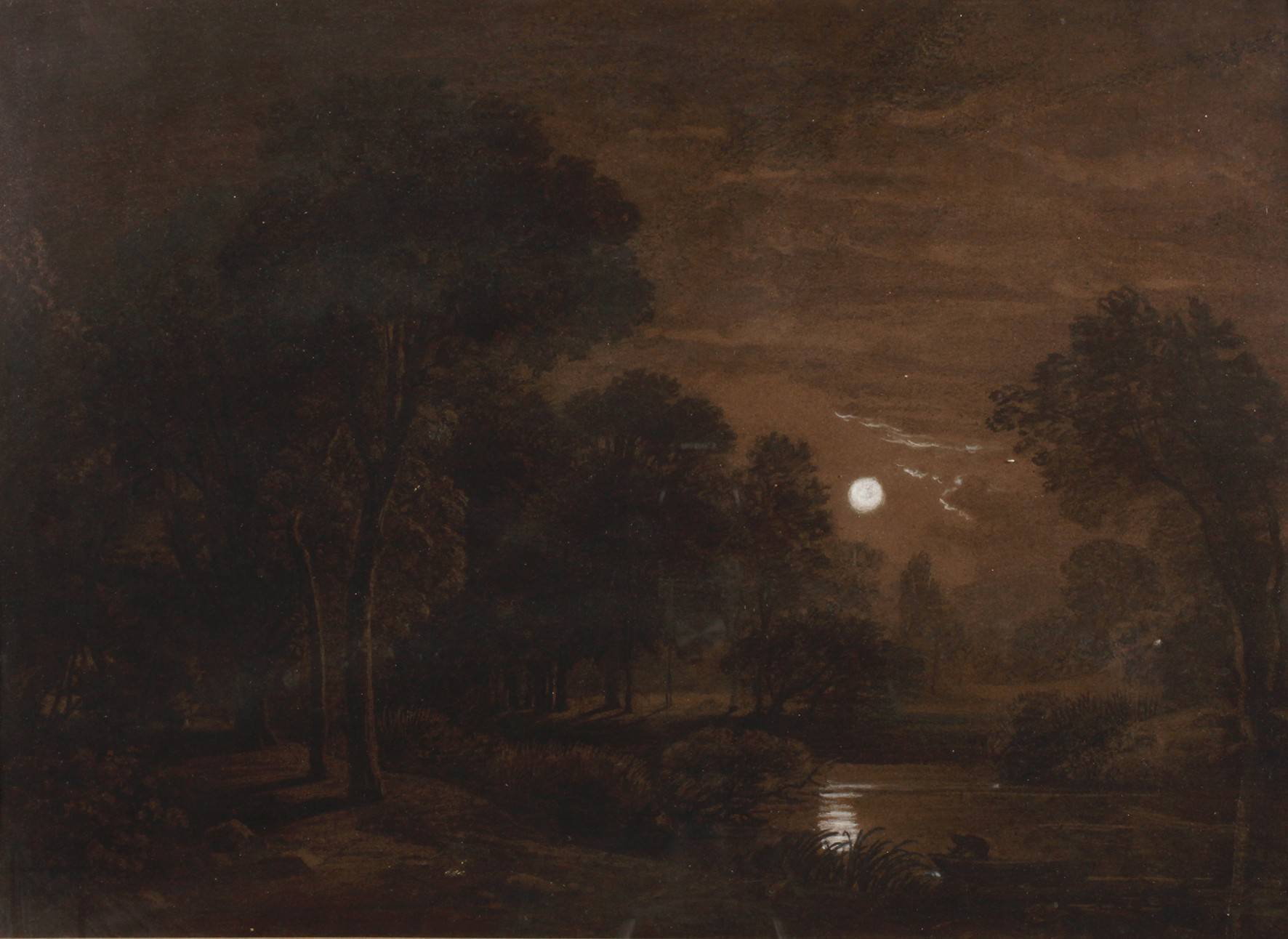 Parklandschaft im Vollmond
