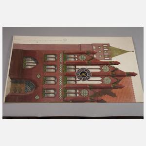 Neogotische Architekturzeichnung