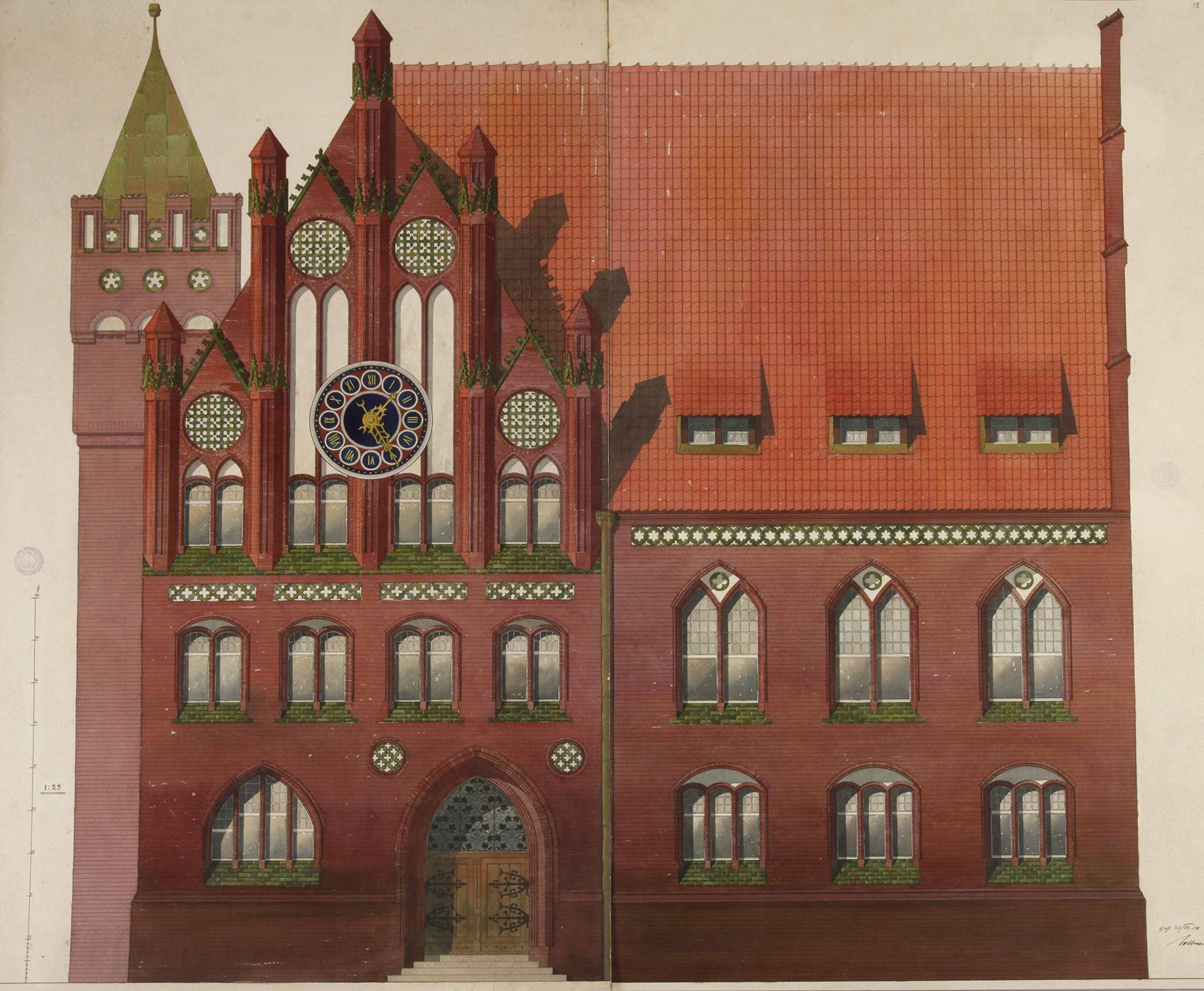 Neogotische Architekturzeichnung