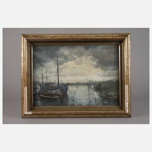 Jakob Fischer-Rhein, Boote am Ufer