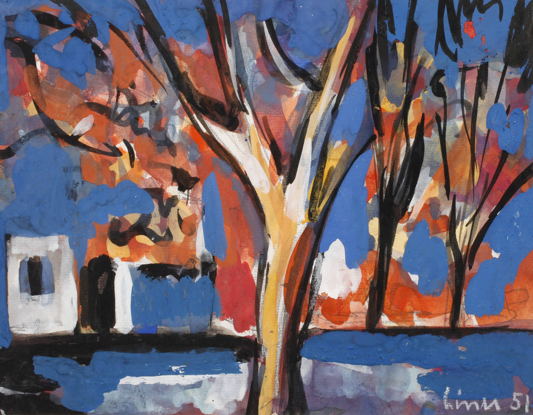 Carl Liner, junior, ”Bäume in Landschaft”