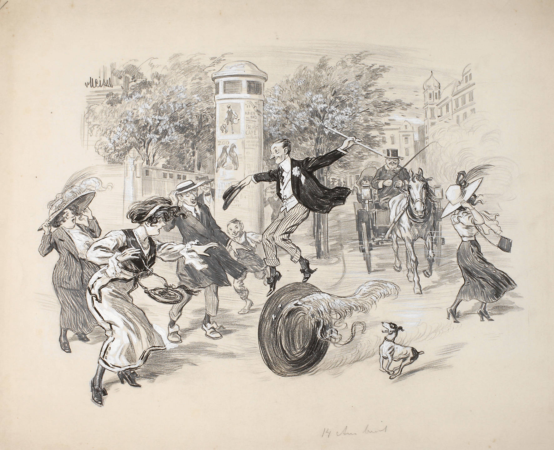 August von Meissl, Artist der Straße