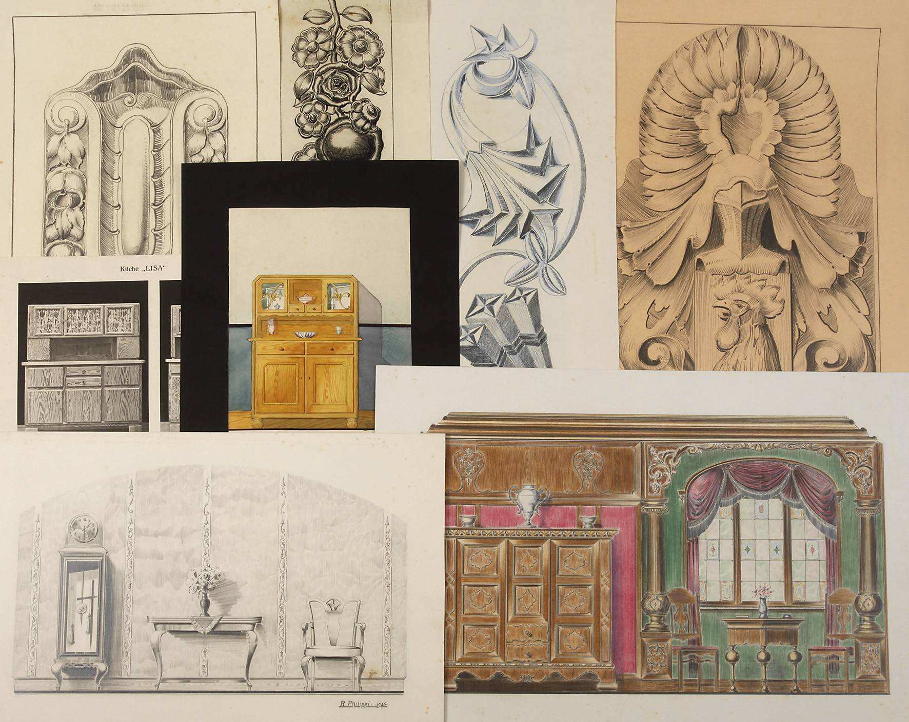 Sammlung Möbelentwürfe Art déco