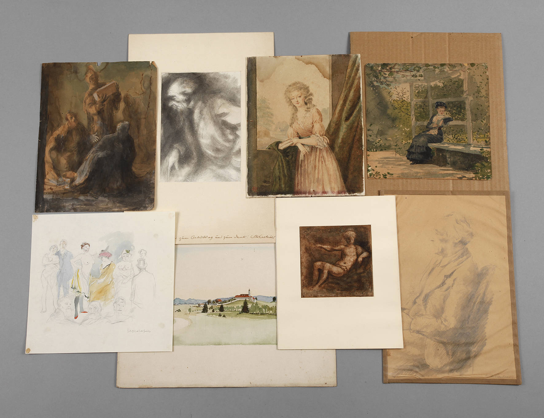 Konvolut Zeichnungen und Aquarelle