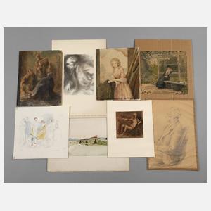 Konvolut Zeichnungen und Aquarelle