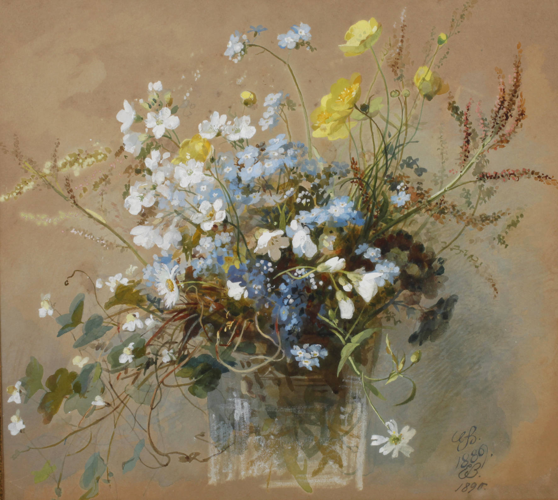 Eduard Braunsdorf, Wiesenblumen in Vase