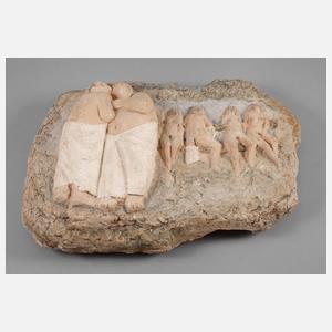 Wandplastik ”Saunaszene”