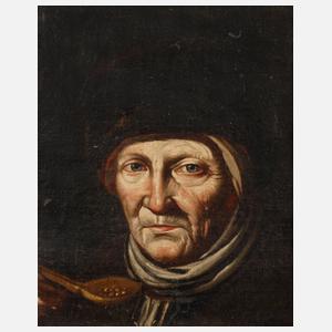 Löffelnde alte Dame