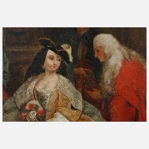 Karnevalsszene in der Art des Pietro de Longhi