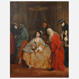 Karnevalsszene in der Art des Pietro de Longhi