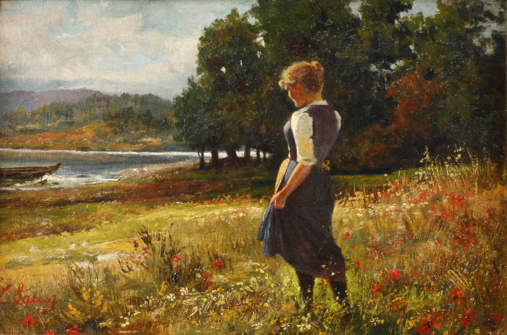 C. Laeisz, Mädchen am Teich