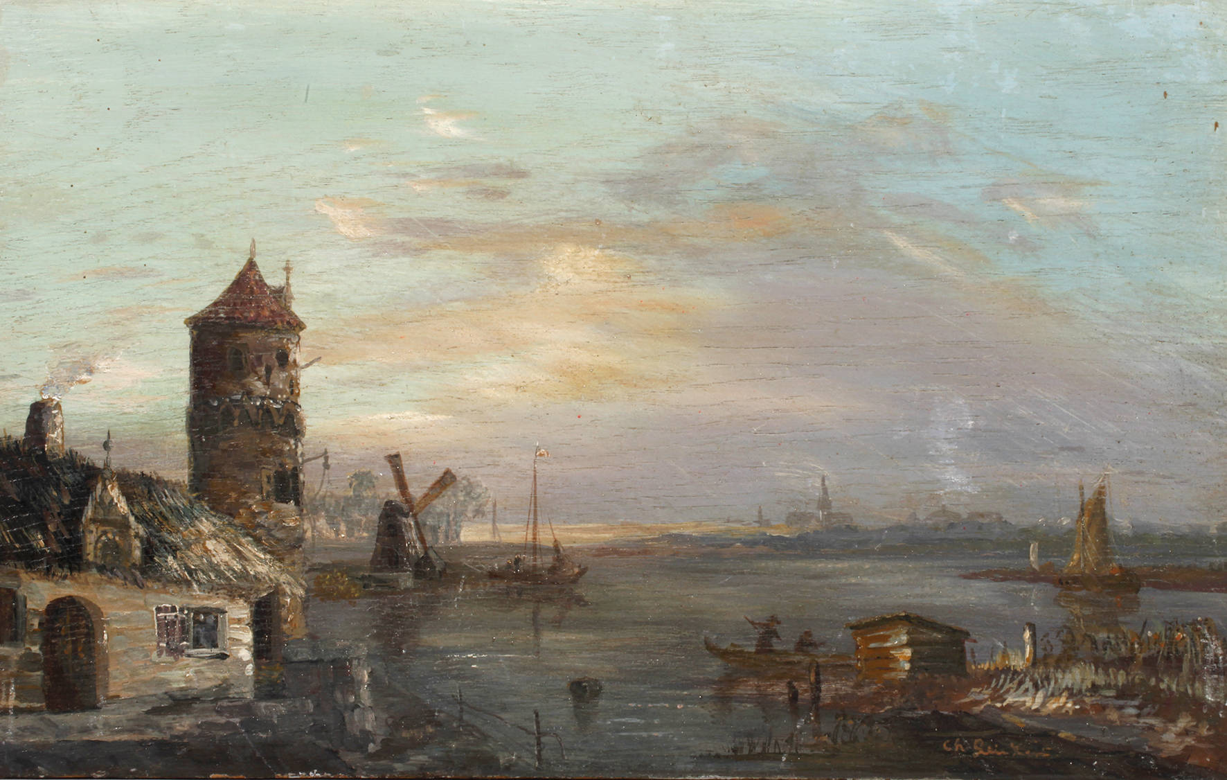 Charles Leickert, attr., Abend am See