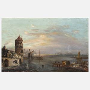 Charles Leickert, attr., Abend am See