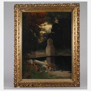 Friedrich Schilling, Rehe in arkadischer Landschaft