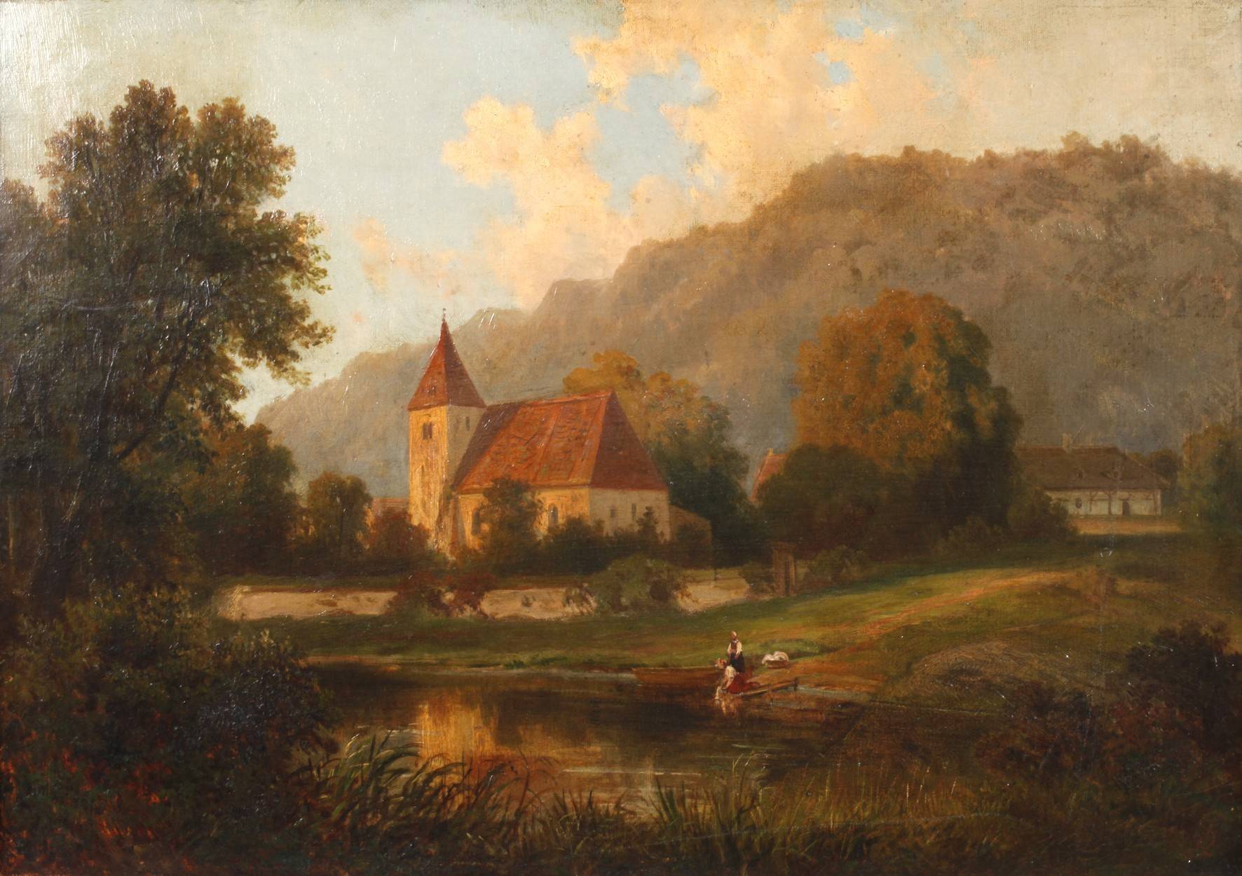 Julius Schönrock, attr., ”Dorfkirche in Schlesien”