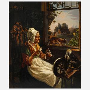 Carl Tiefenbronn, Alte Frau am Spinnrad