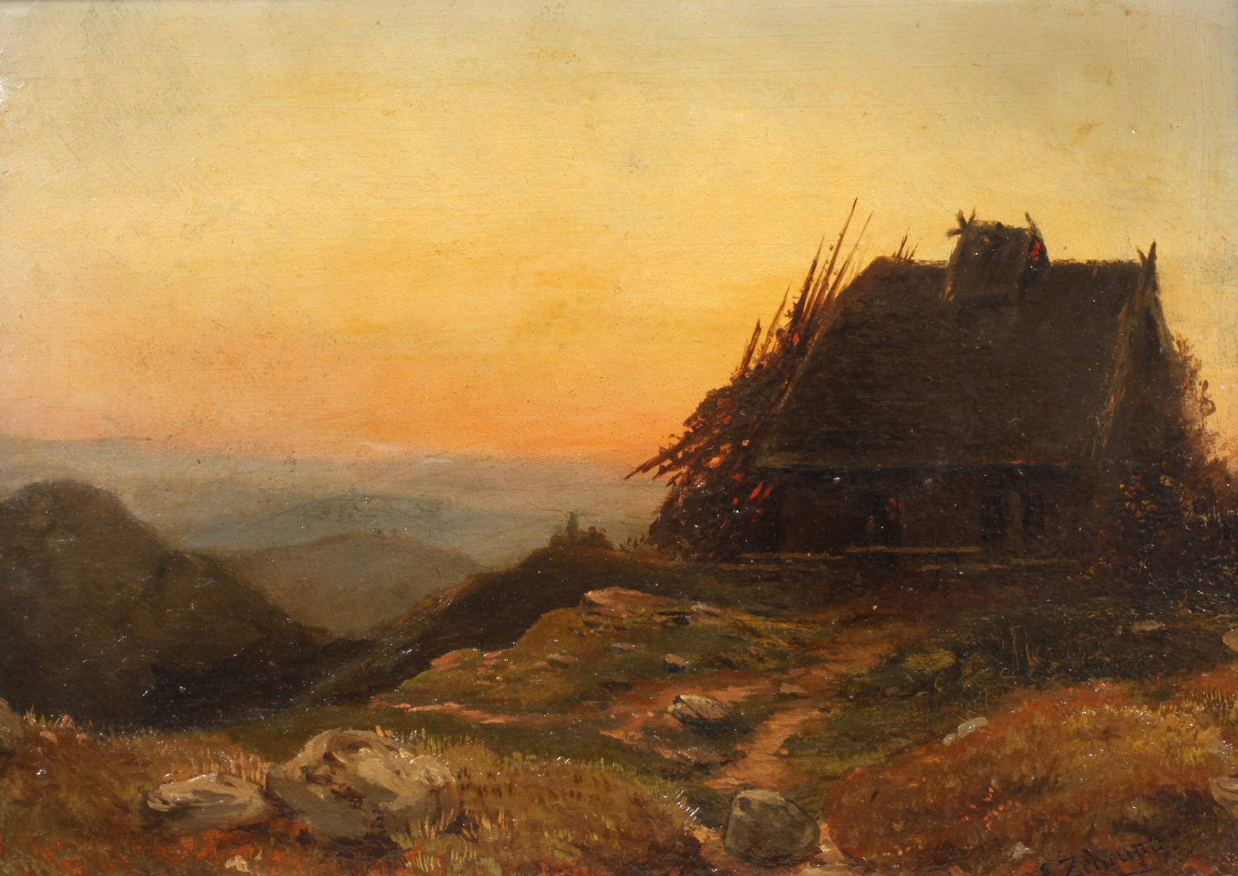E. Zehrung, Sonnenaufgang im Gebirge