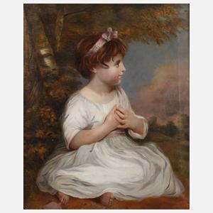 Mädchenbildnis vor Sommerlandschaft