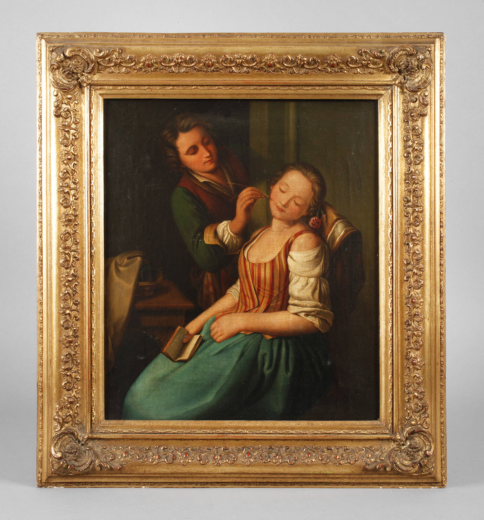 Seine Schwester neckender Bruder