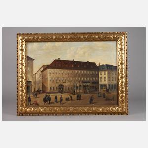 Stadtansicht mit Hotel ”Zum schwarzen Bär”