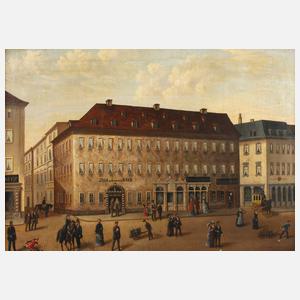 Stadtansicht mit Hotel ”Zum schwarzen Bär”