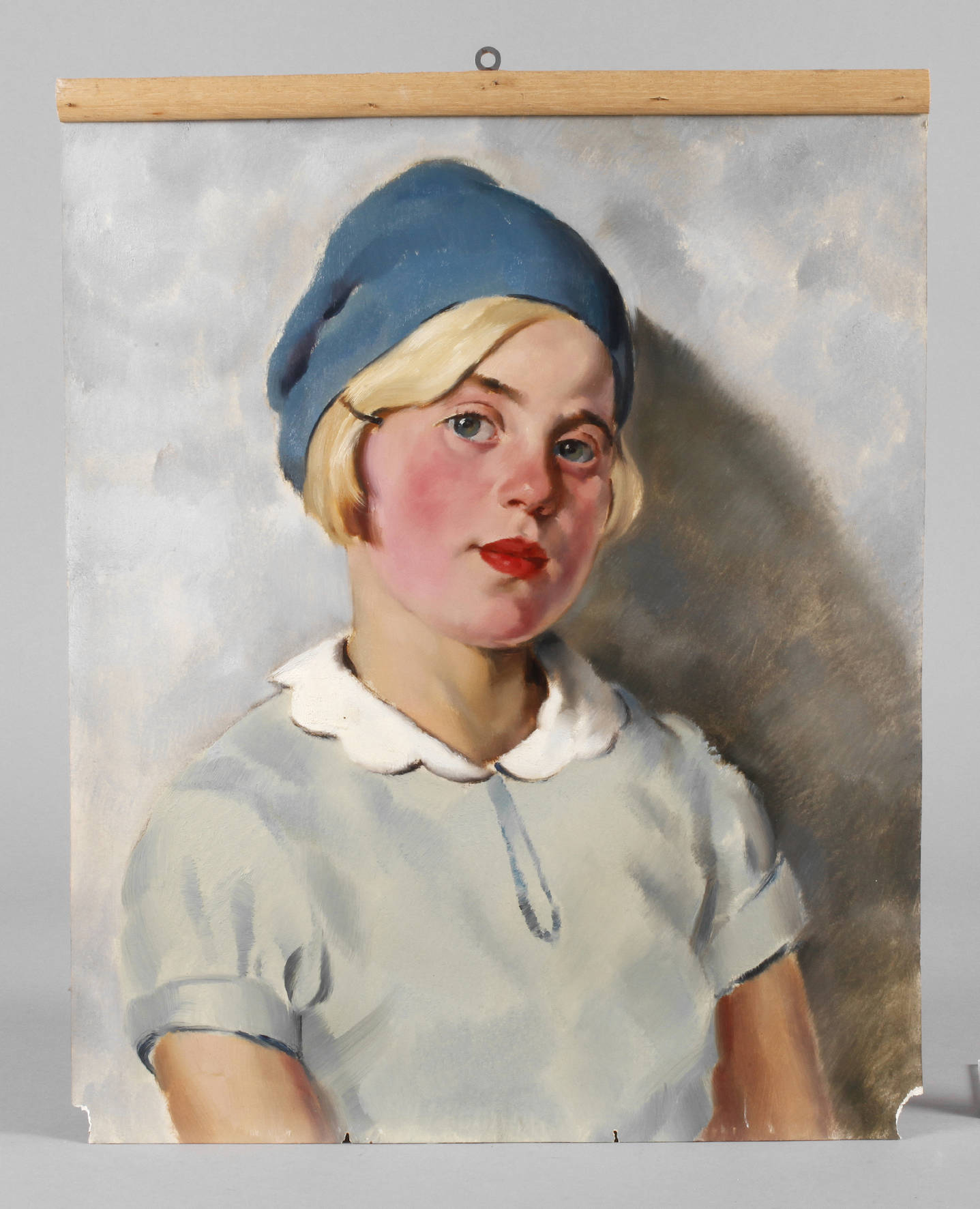 Franz Aumer, attr., Mädchen mit blauer Mütze