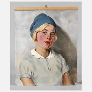 Franz Aumer, attr., Mädchen mit blauer Mütze