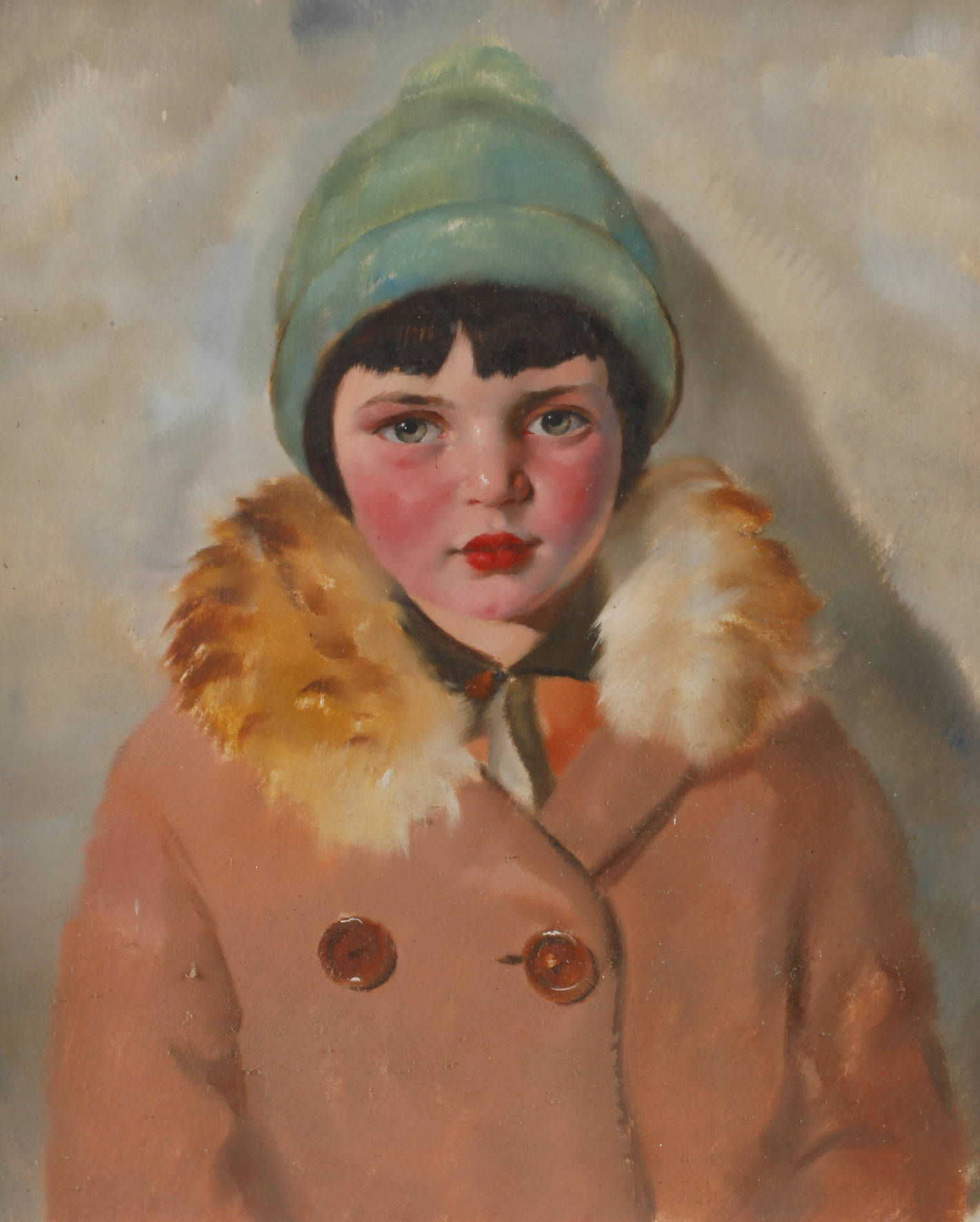 Franz Aumer, attr., Mädchen mit grüner Mütze