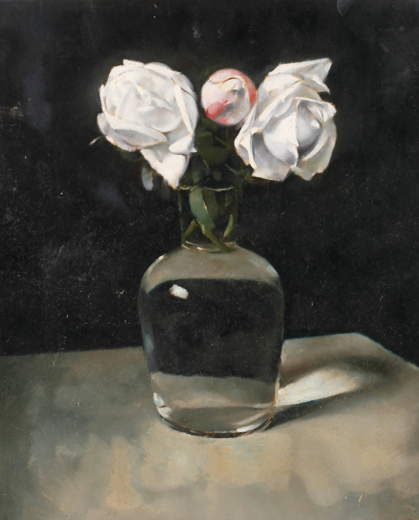 Franz Aumer, attr., Rosen in Glasflasche