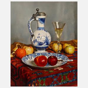 Franz Aumer, Stillleben mit Delfter Teller