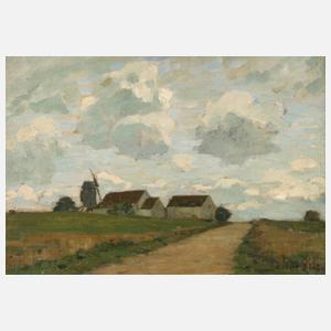 Robert Blot, Sommerlandschaft mit Windmühle