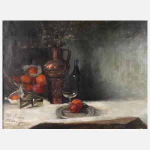M. Brehm, Tafelstillleben mit Kupferkanne